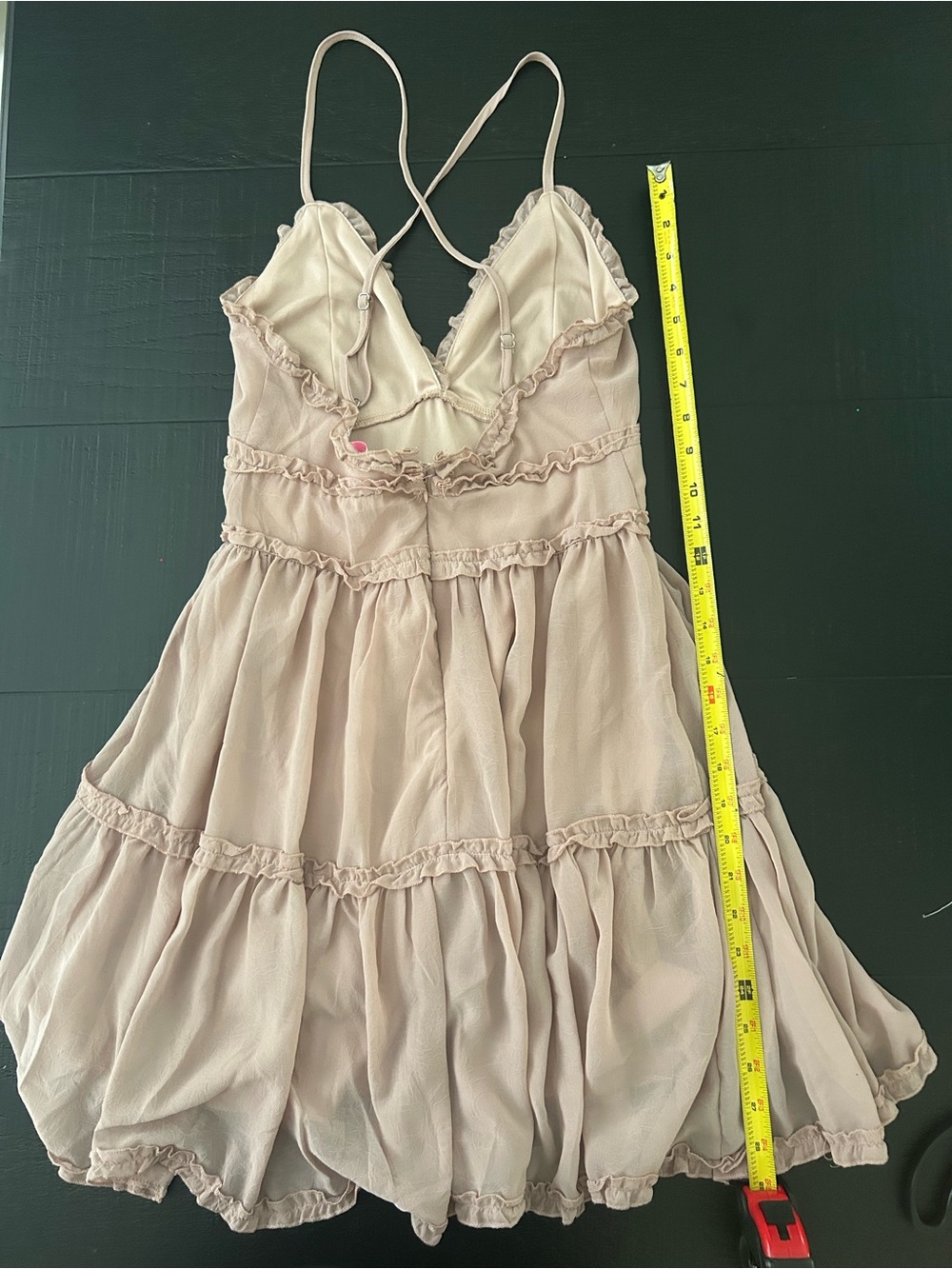 Pink Lily Blush Spaghetti-Strap Tiered Mini Dress - Picture 3 of 7